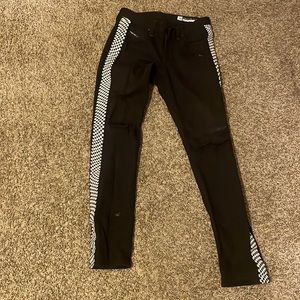 Black Checker Board Jeans